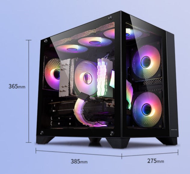 Desktop Main Case Glass All-side Permeable ESports Water Cooled White