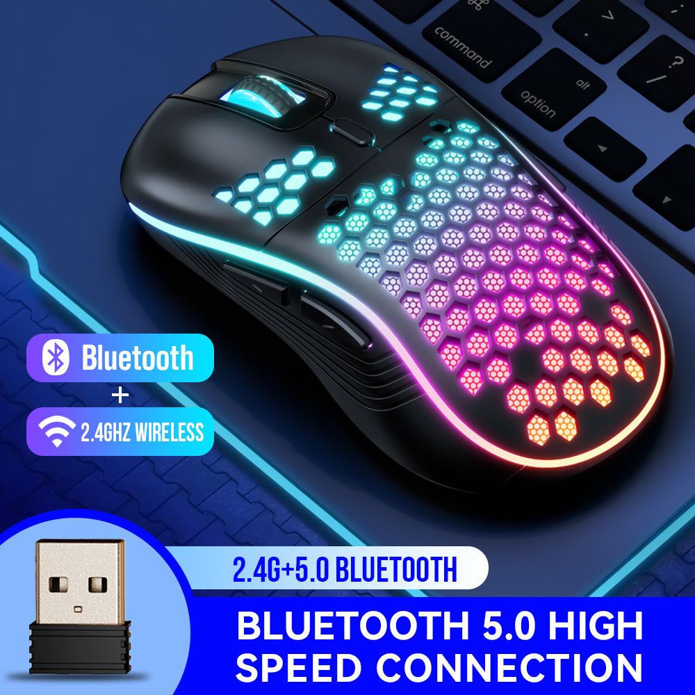 SA-1 Dual Mode Honeycomb Shell RGB Wireless Bluetooth Gaming Mouse