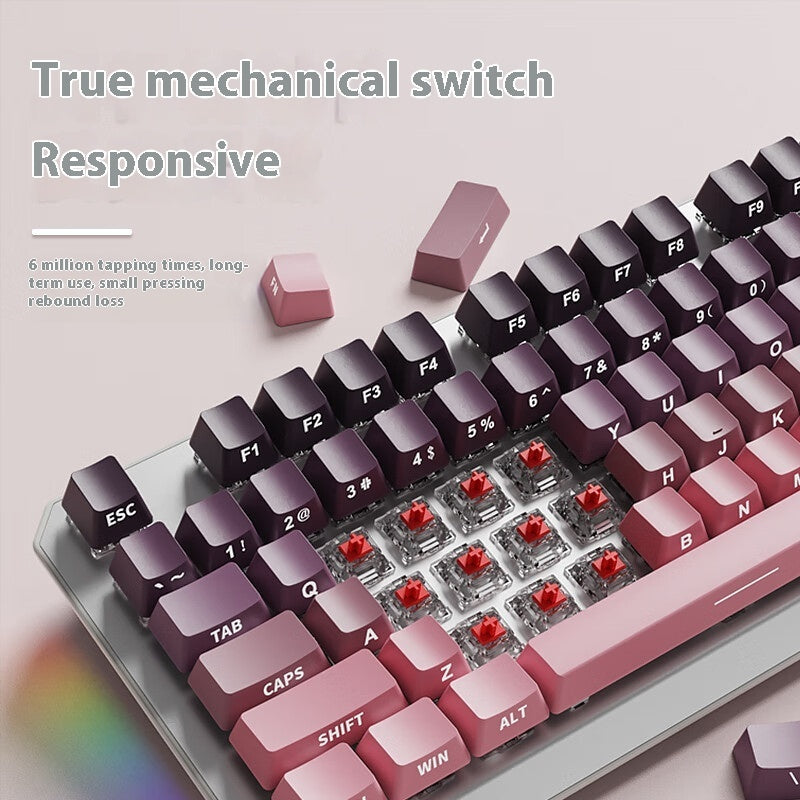 Mechanical Keyboard 87 Key Wired E-sports Game Good-looking Side Engraving Computer Office